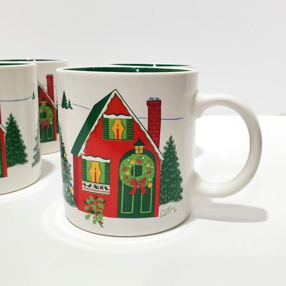 Vtg Himark Saltera Seasons Greetings Coffee Mugs Set of 4 Japan 1985 Collectible - Picture 1 of 10